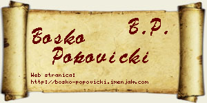 Boško Popovicki vizit kartica